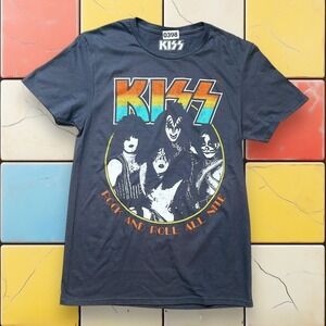 Kiss Rock Grunge Band Tee Y2K Men S Gray Party Everyday Concert Music‎ Shirt